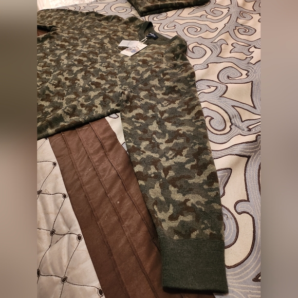 $150 Daniel Cremieux Men's Italian Merino Wool Camouflage Sweater. MEDIUM ONLY - Picture 5 of 12